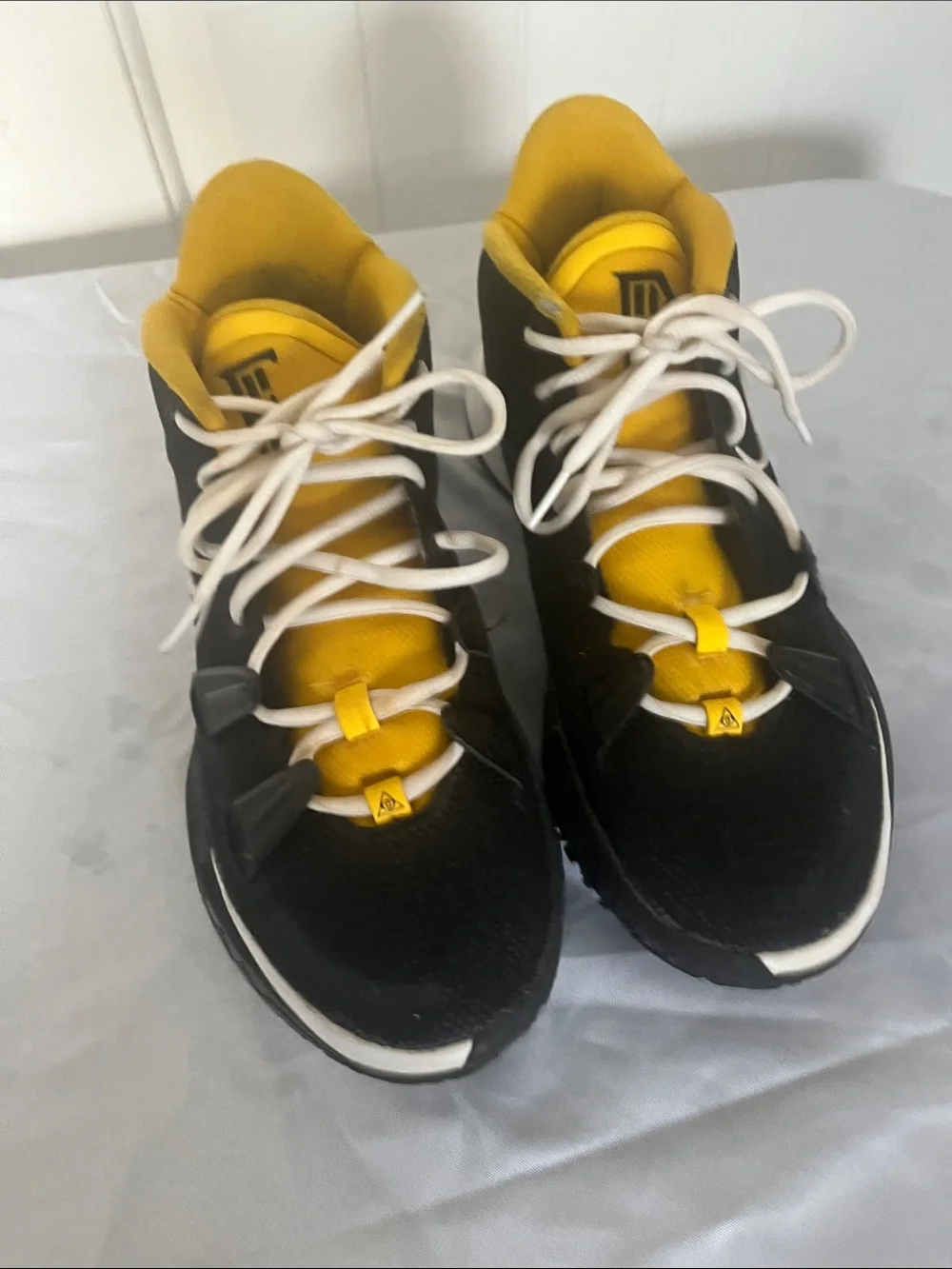 Nike Kyrie Black and Yellow High-Top Sneakers